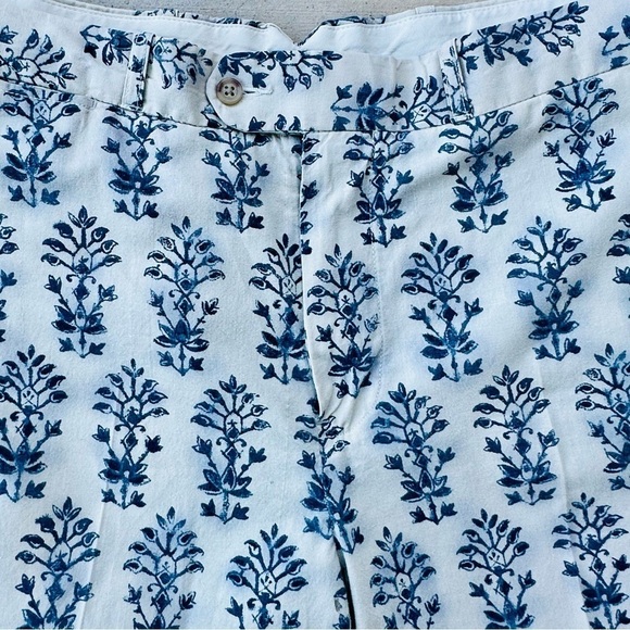 Vtg POLO Ralph Lauren Pants Mens 32 Blue / White Block Print Cotton - Picture 10 of 14